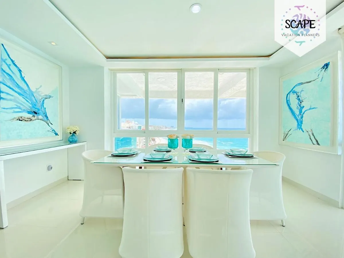 Ocean View Modern Condo & Luxury Amenities Cancún Apartmán