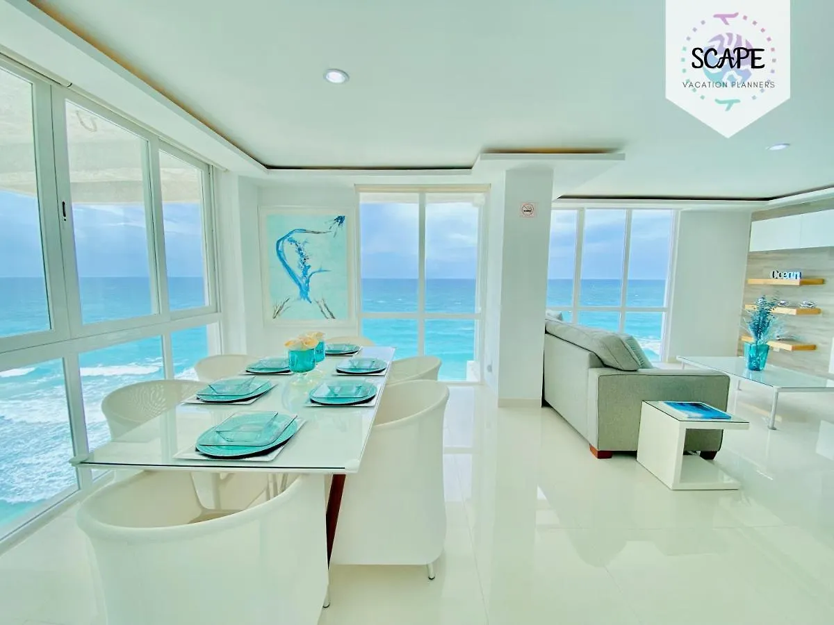 Ocean View Modern Condo & Luxury Amenities Cancun Mexico