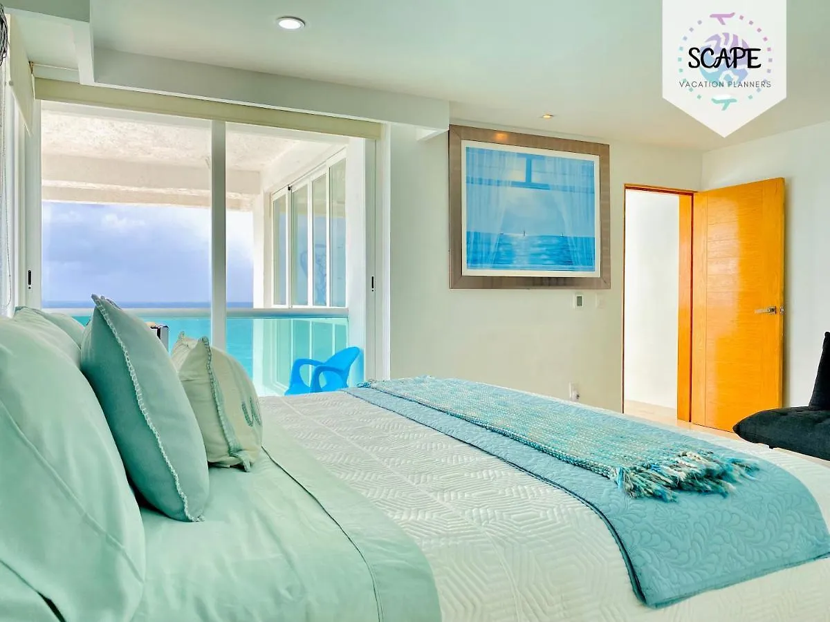 Ocean View Modern Condo & Luxury Amenities Cancun Mexico