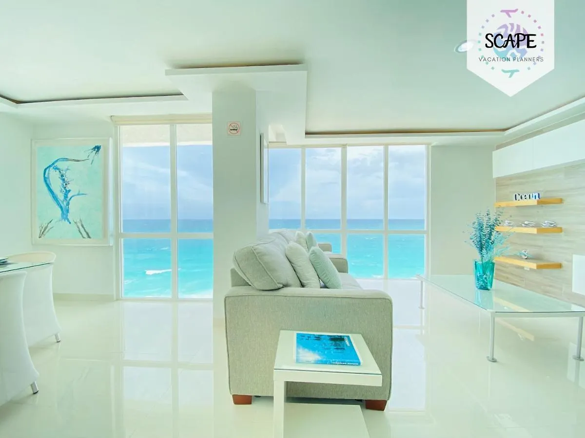 Apartment Ocean View Modern Condo & Luxury Amenities Cancun Mexico